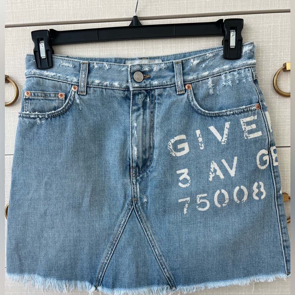 Givenchy denim mini skirt with logo